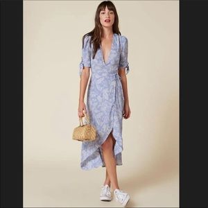 Reformation royce blue wrap dress Sunderland XS